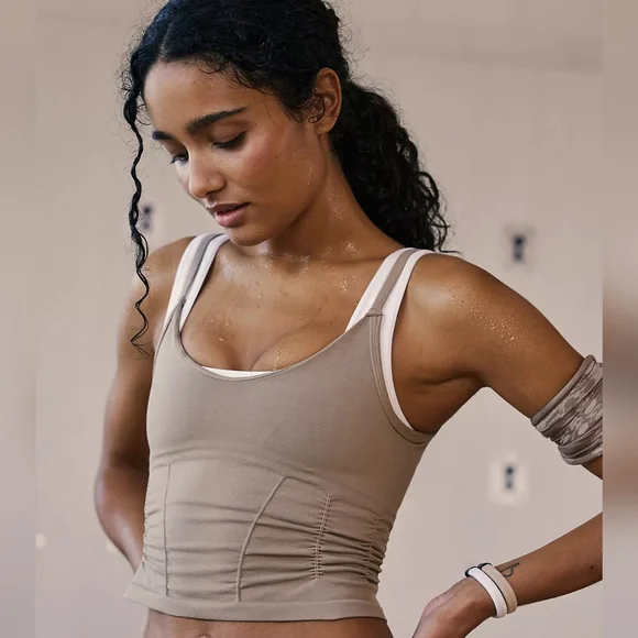 FREE PEOPLE Good Karma Ruched Crop Tank NWOT - XS/S - Picture 2 of 11